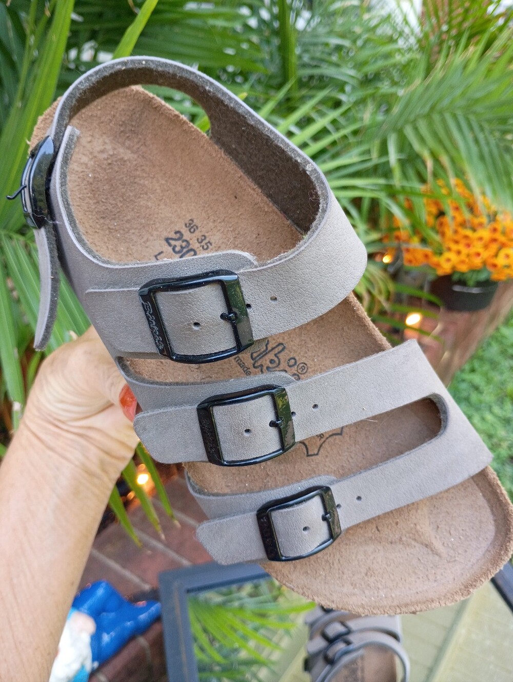 BIRKENSTOCK BIRKIS SZ 5 FLORIDA ARIZONA ELLICE 3 STRAP NUBUCK SANDALS LN - Picture 8 of 15